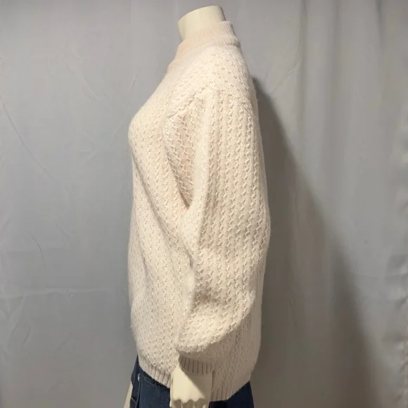 Vintage Ivory Alpaca Blend Sweater Oversized Chunky Sweater Made in Ital…